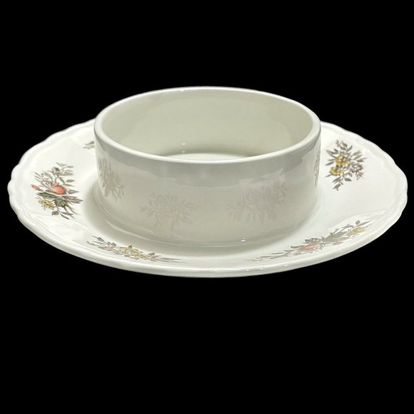 Vintage 1960s Wood & Sons England Rosedale Butter Dish Ironstone Hand Engraved - Picture 4 of 11